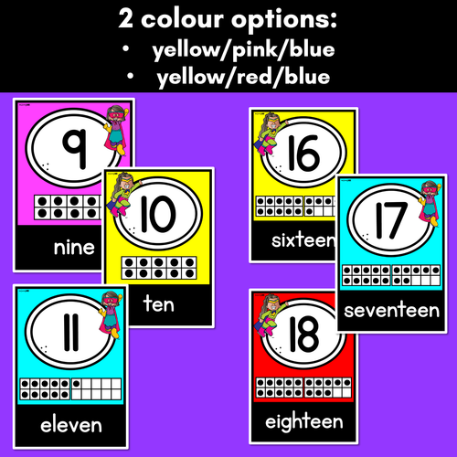 Resource preview 3 for SUPERHERO THEME Number Posters
