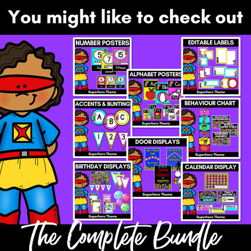 Resource preview 4 for SUPERHERO THEME Welcome Display