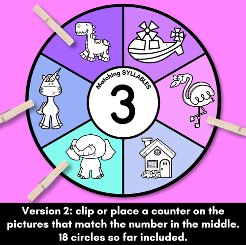 Resource preview 2 for Syllable Wheels | Phonological Awareness