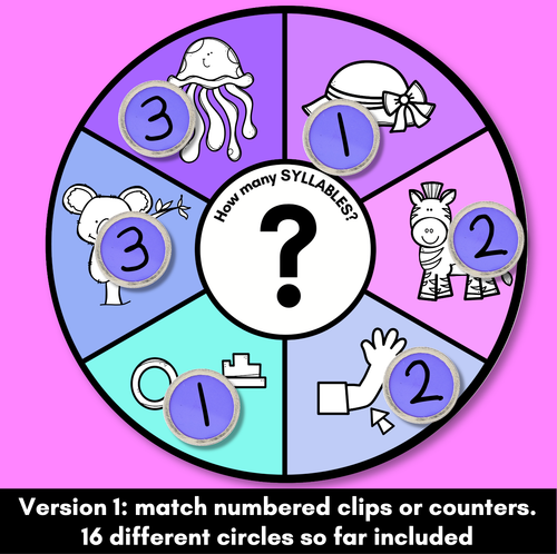 Resource preview 3 for Syllable Wheels | Phonological Awareness