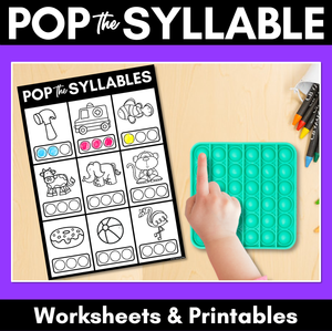 Syllable Poppit Worksheets - Words with 1, 2, 3 and 4 Syllables