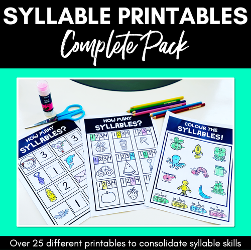 Resource preview 1 for SYLLABLE WORKSHEETS | Phonological Awareness Activities
