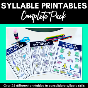 SYLLABLE WORKSHEETS | Phonological Awareness Activities
