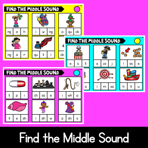 Resource preview 4 for Digital Phonics Slides for Common Digraphs | Beginning, Middle & End Sounds