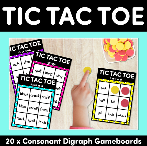 Resource preview 1 for TIC TAC TOE GAME for Consonant Digraphs - No Prep Phonics Game