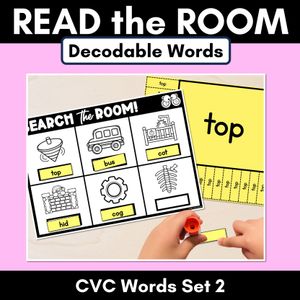 READ THE ROOM - Decodable Words Phonics Activity - CVC Words Set 2
