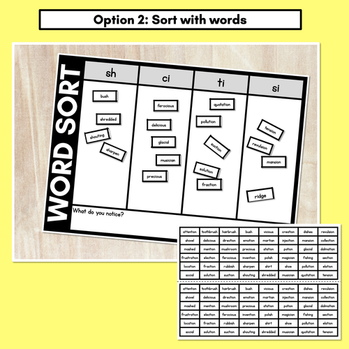 Resource preview 3 for CONSONANT PHONEME SH WORD SORT