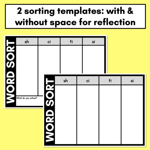 Resource preview 4 for CONSONANT PHONEME SH WORD SORT