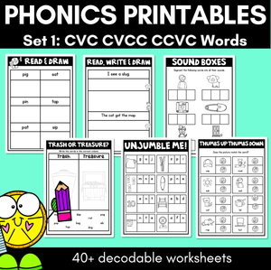 CVC Print & Go Worksheets