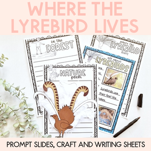 Where the Lyrebird Lives Prompt Slides, Craft and Writing Sheets - Book Week 2023