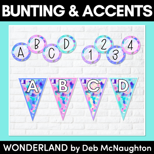 Resource preview 1 for BUNTING & ACCENTS - Alphabet + Numbers - The Wonderland Collection