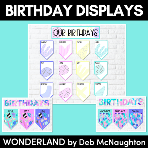 Resource preview 1 for BIRTHDAYS DISPLAY- The Wonderland Collection