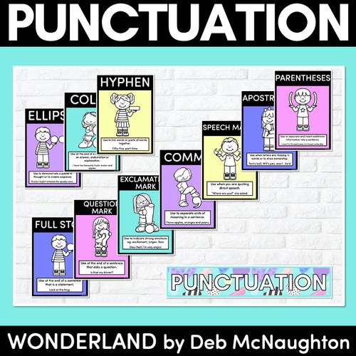 Resource preview 1 for PUNCTUATION POSTERS - The Wonderland Collection