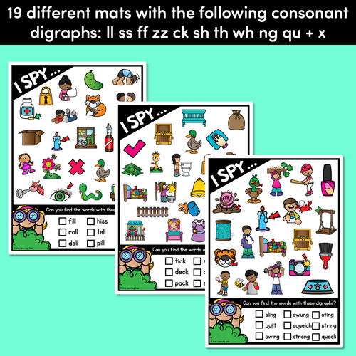 Resource preview 2 for I SPY for CONSONANT DIGRAPH WORDS | Phonics Templates